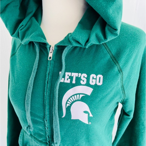 VICTORIA’S SECRET PINK VINTAGE MSU ZIP UP HOODIE - Picture 3 of 8